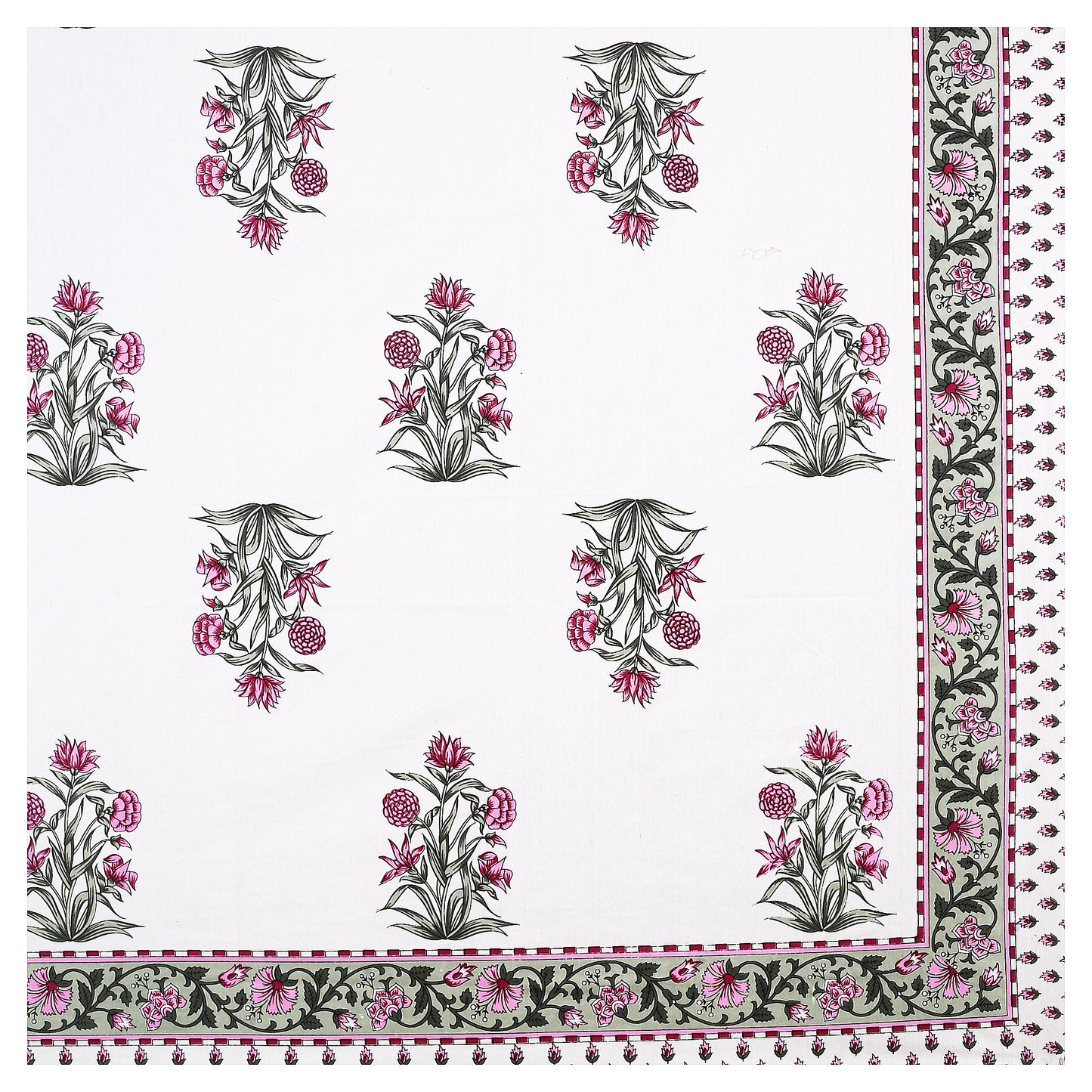 100% pure cotton jaipuri sanganari printed king size Premium bedsheet with 2 Matching pillow covers