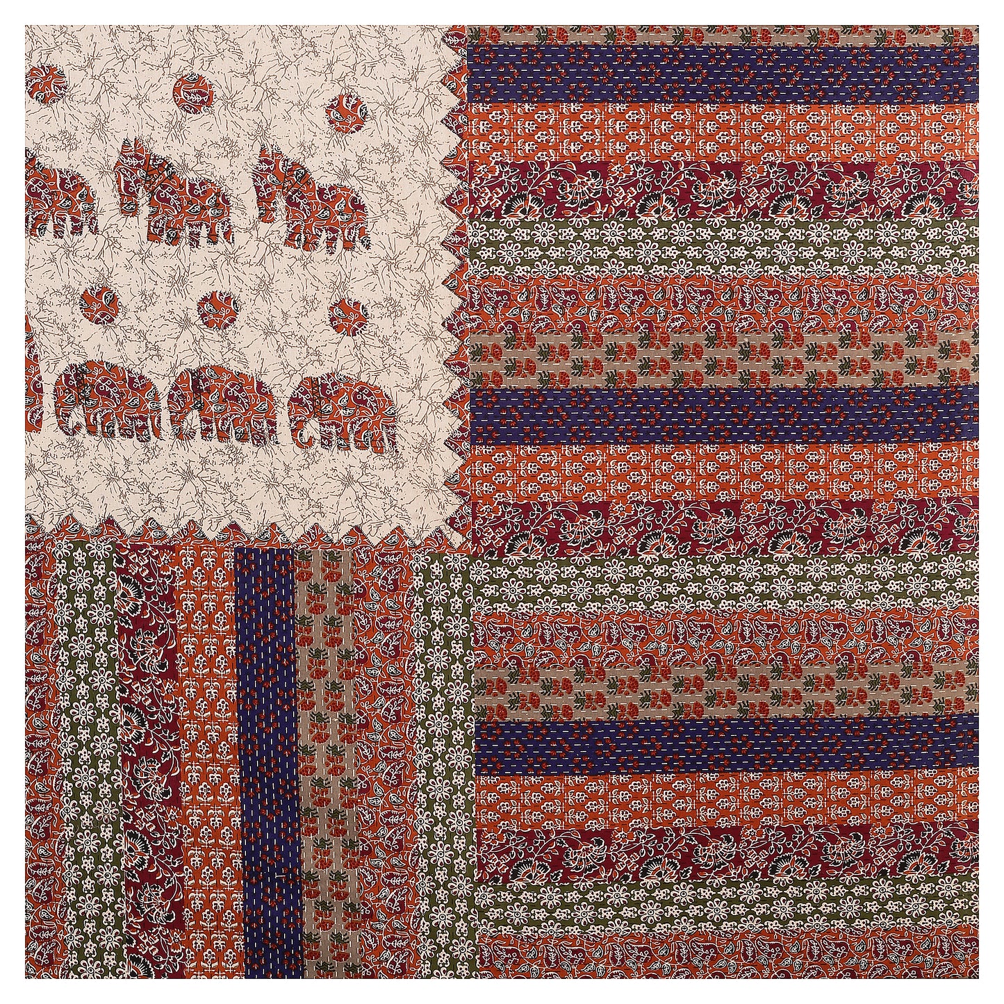 100% pure cotton jaipuri sanganari printed 98*108 king size Premium bedsheet with 2 Matching pillow covers
