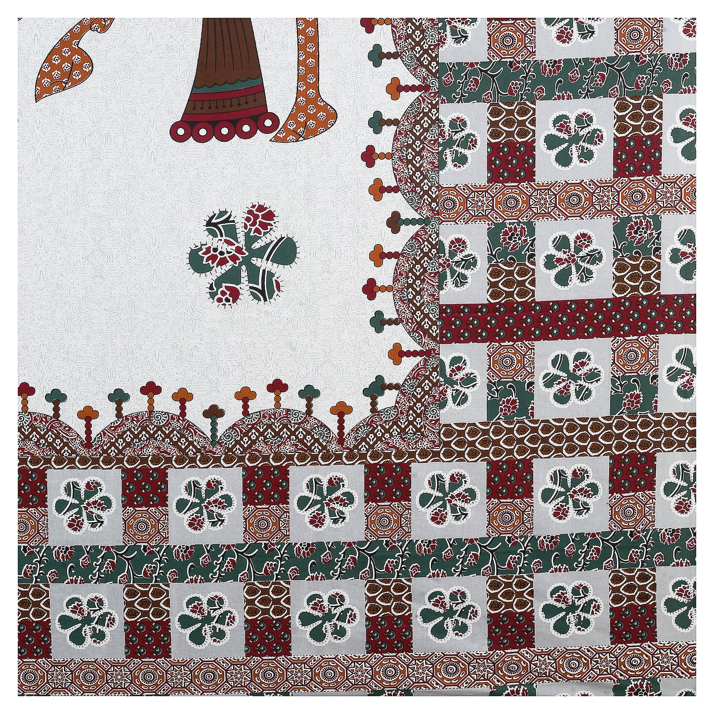 100% pure cotton jaipuri sanganari printed 98*108 king size Premium bedsheet with 2 Matching pillow covers