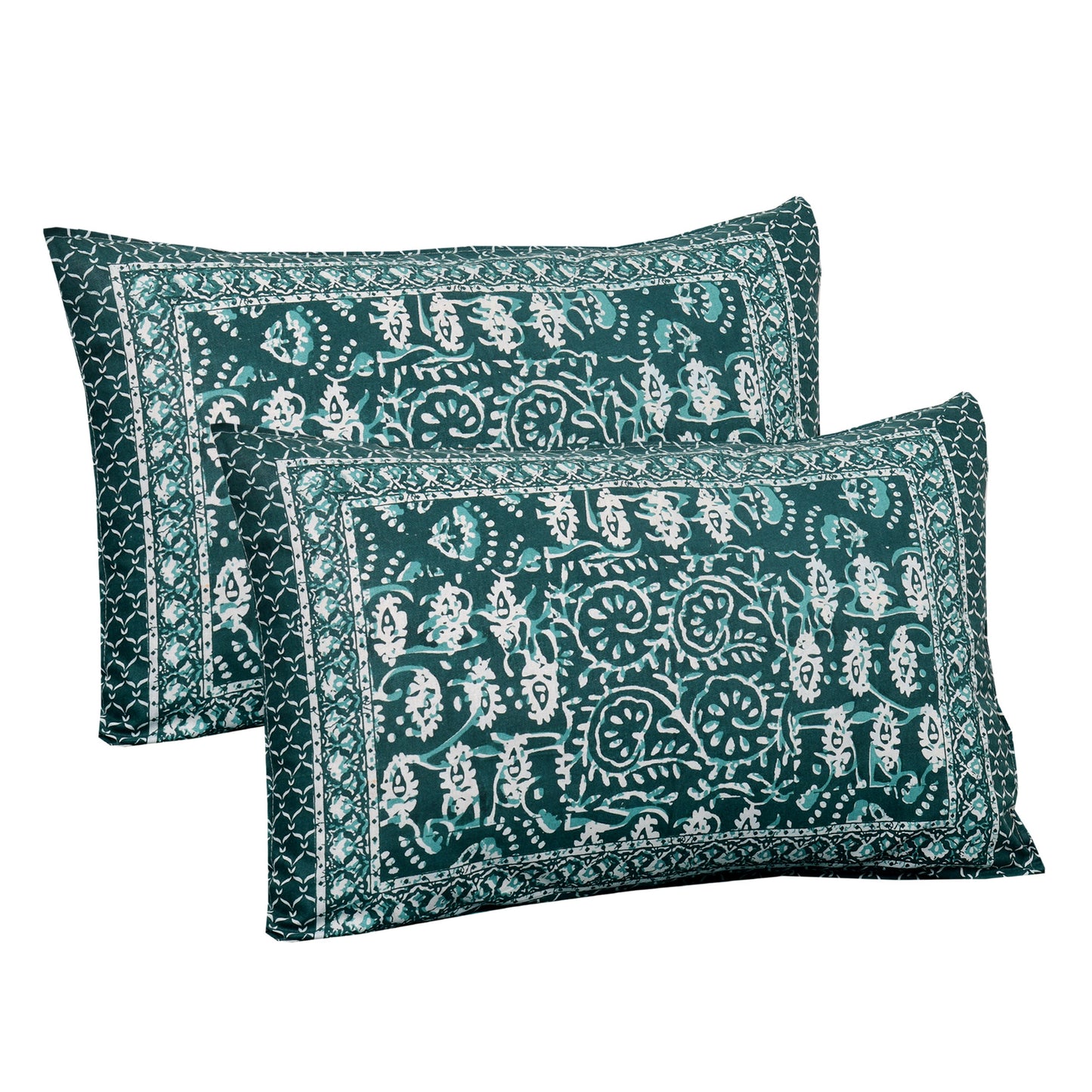 100% pure cotton jaipuri sanganari printed 98*108 king size Premium bedsheet with 2 Matching pillow covers