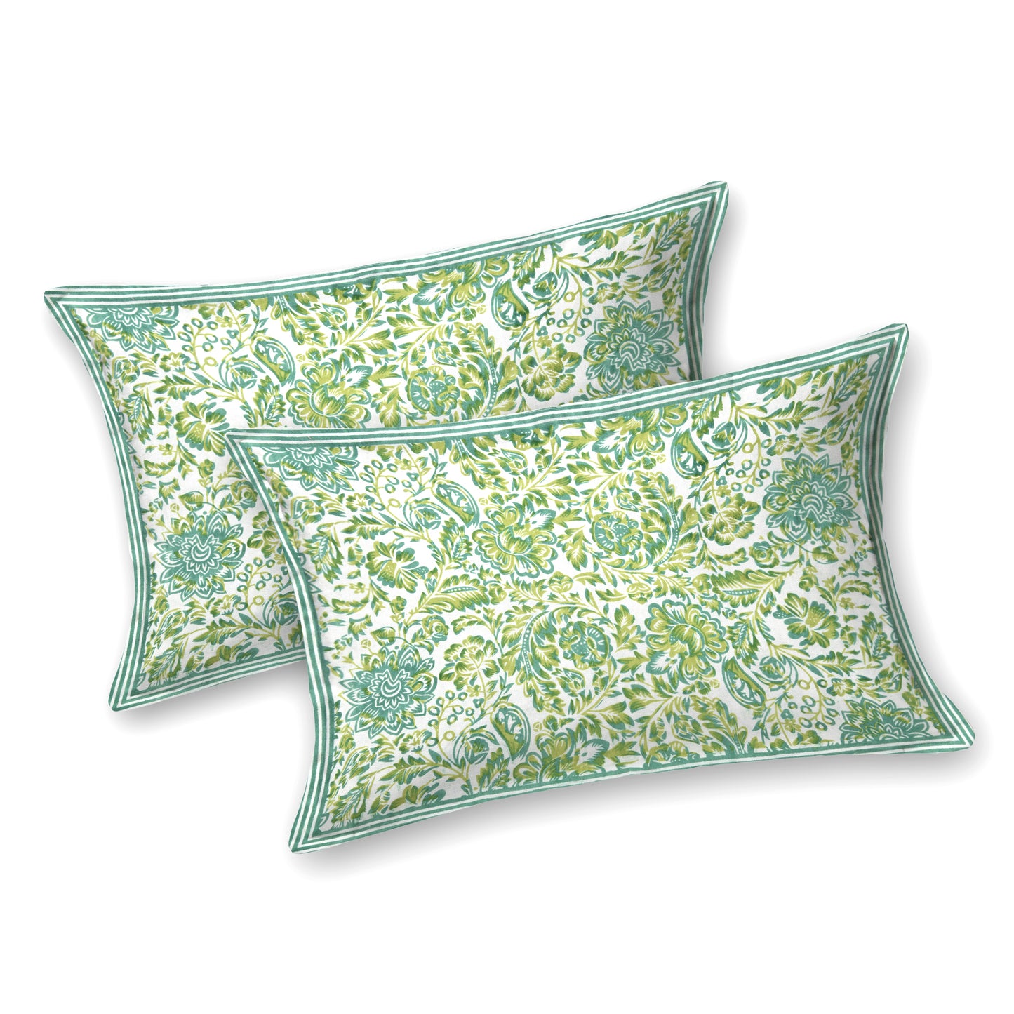 100% pure cotton (Size 98*108) jaipuri sanganari printed Super king Premium badsheet with 2 Matching pillow covers