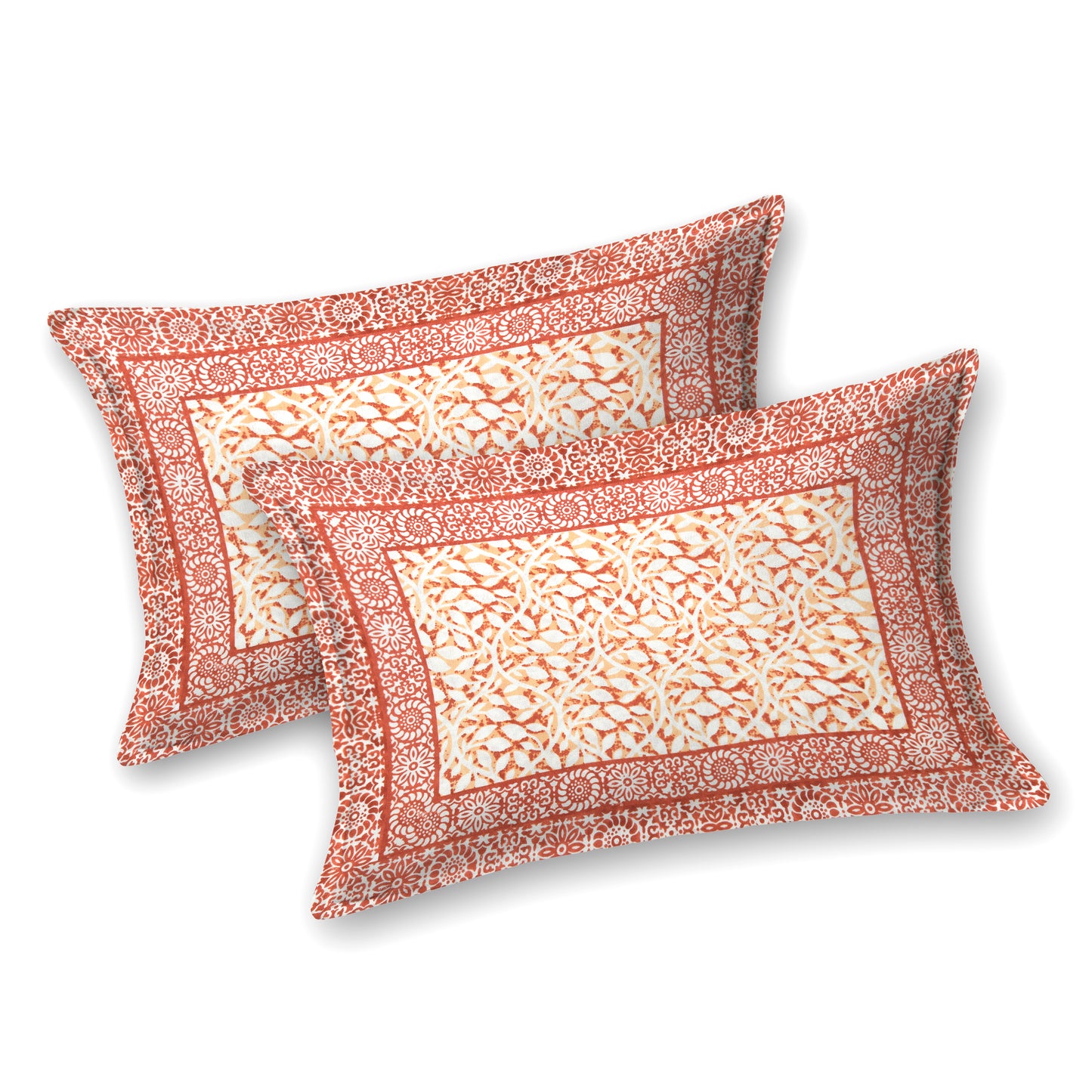 100% pure cotton (Size 98*108) jaipuri sanganari printed Super king Premium badsheet with 2 Matching pillow covers
