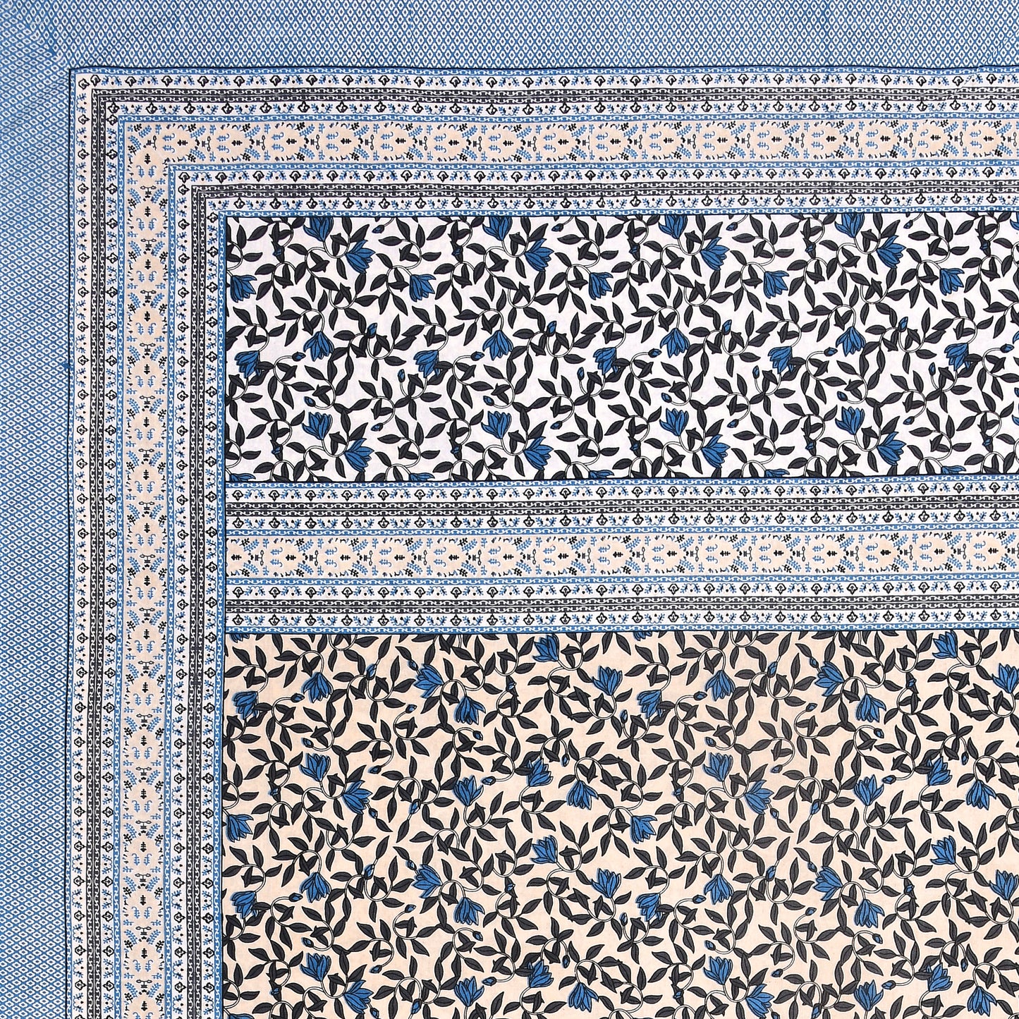 100% pure cotton jaipuri sanganari printed 98*108 king size Premium bedsheet with 2 Matching pillow covers