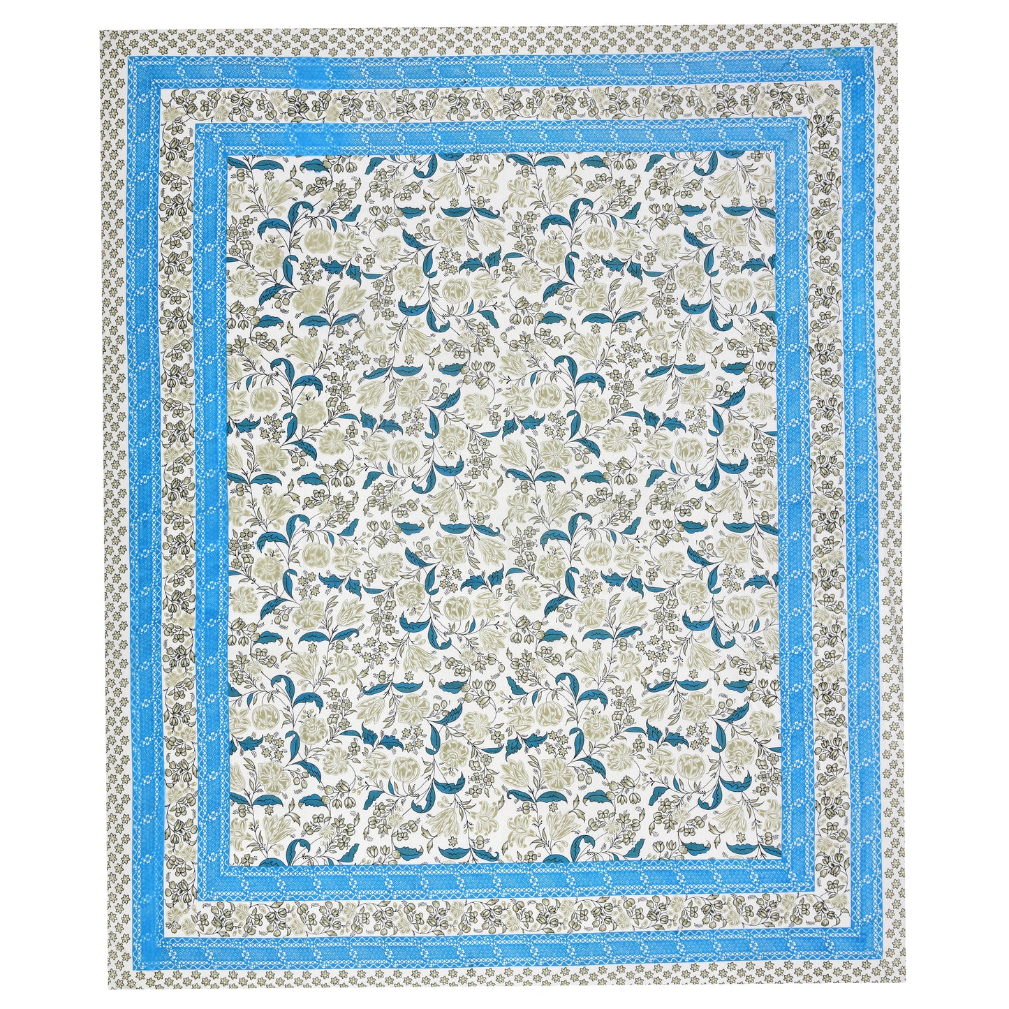 100% pure cotton jaipuri sanganari printed 98*108 king size Premium bedsheet with 2 Matching pillow covers