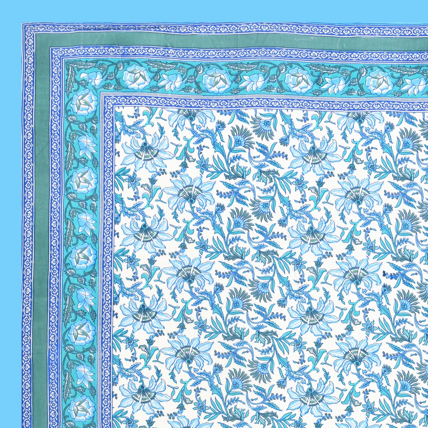 100% pure cotton jaipuri sanganari printed 98*108 king size Premium bedsheet with 2 Matching pillow covers