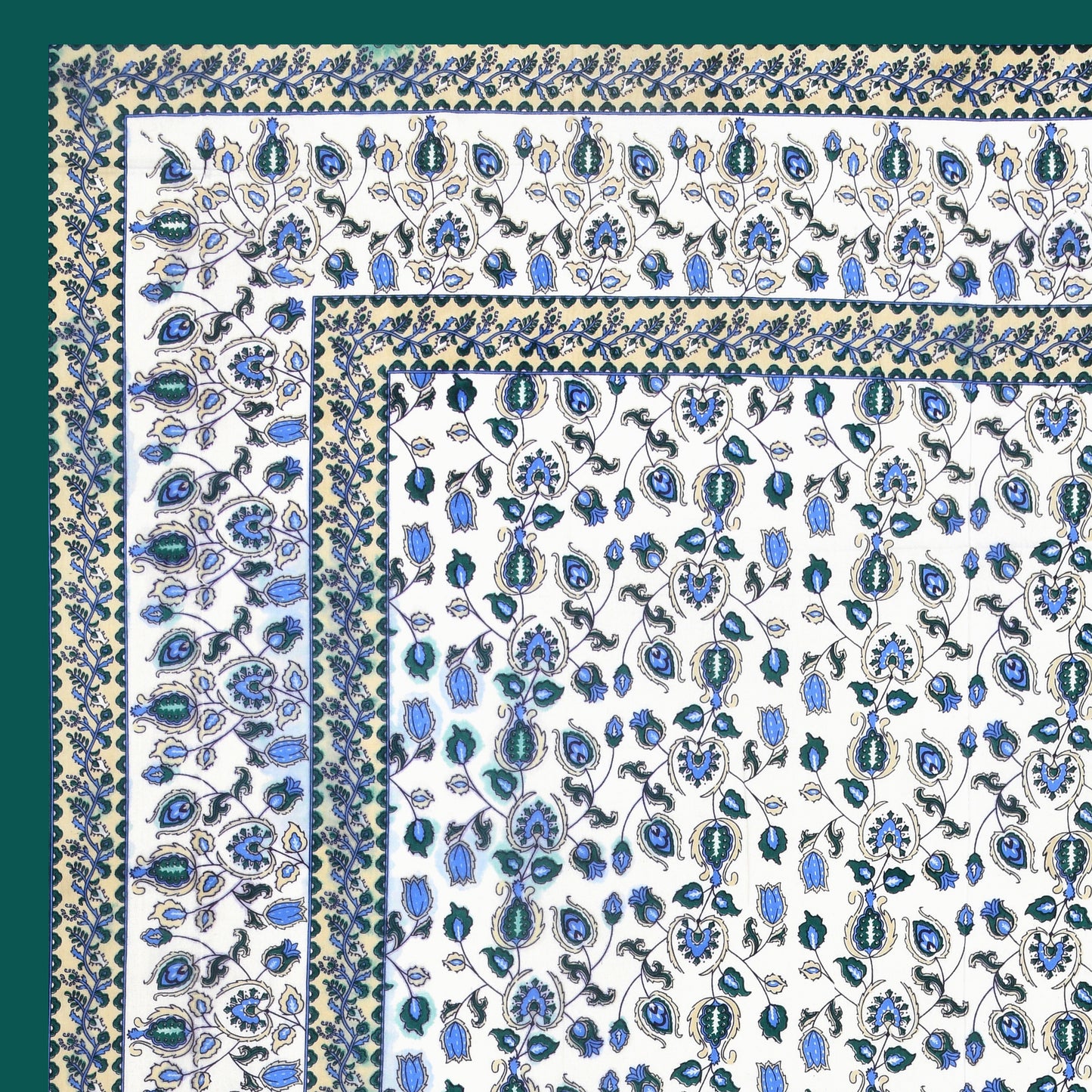 100% pure cotton jaipuri sanganari printed 98*108 king size Premium bedsheet with 2 Matching pillow covers