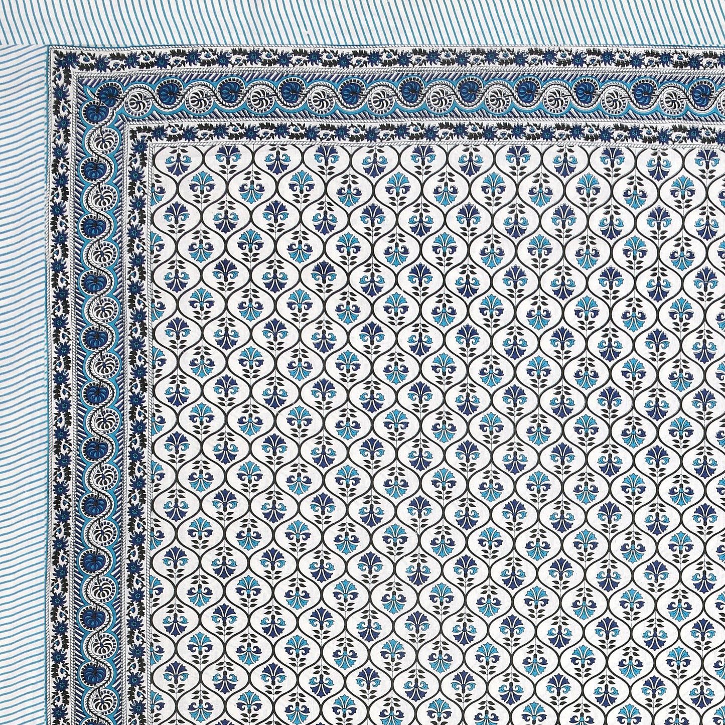 100% pure cotton jaipuri sanganari printed 98*108 king size Premium bedsheet with 2 Matching pillow covers