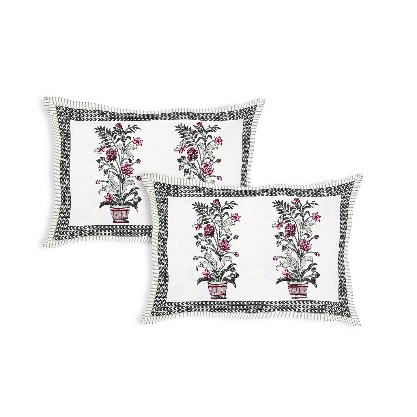 100% pure cotton jaipuri sanganari printed king double size queen Premium badsheet with 2 Matching pillow covers
