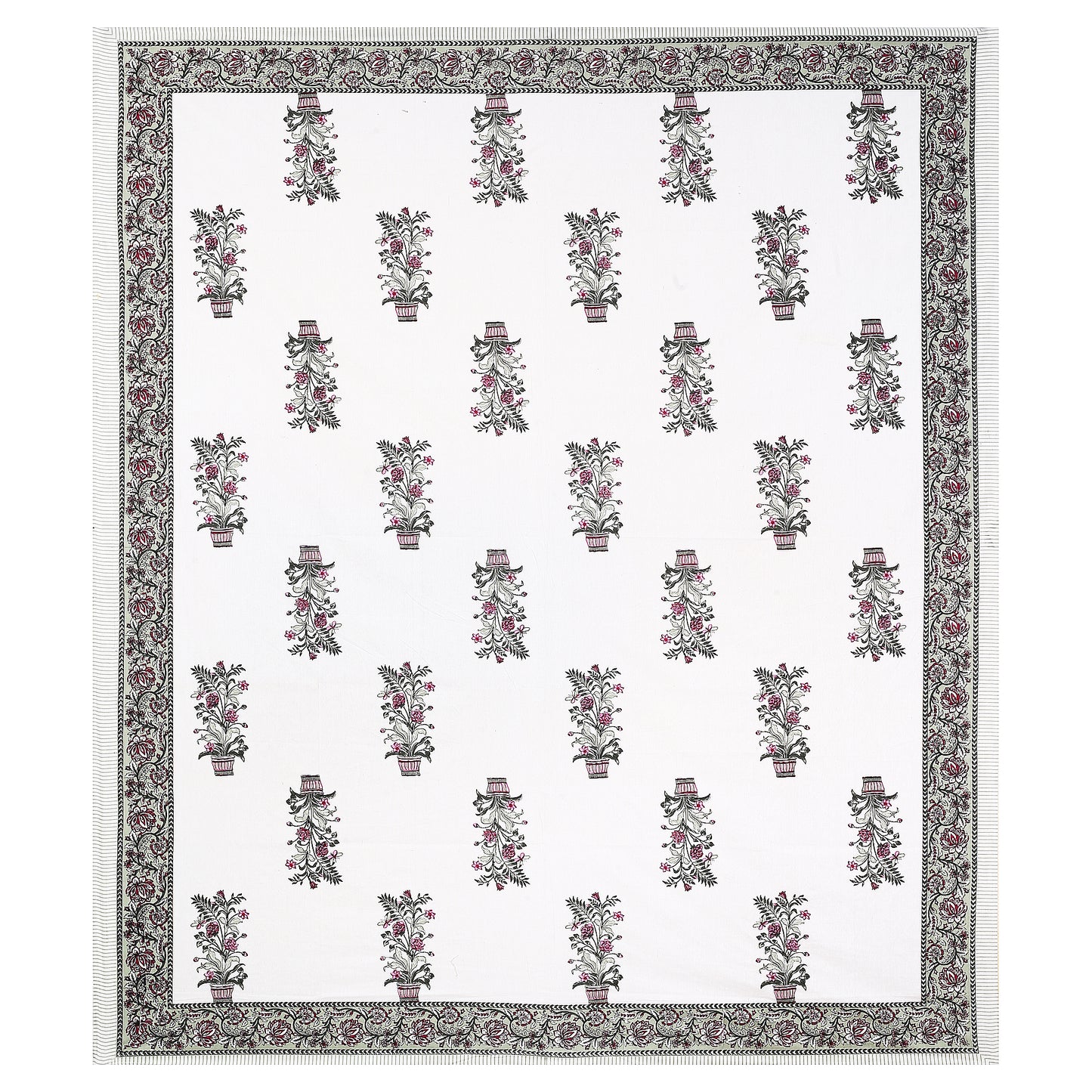 100% pure cotton jaipuri sanganari printed king double size queen Premium badsheet with 2 Matching pillow covers