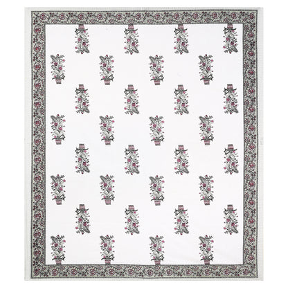 100% pure cotton jaipuri sanganari printed king double size queen Premium badsheet with 2 Matching pillow covers