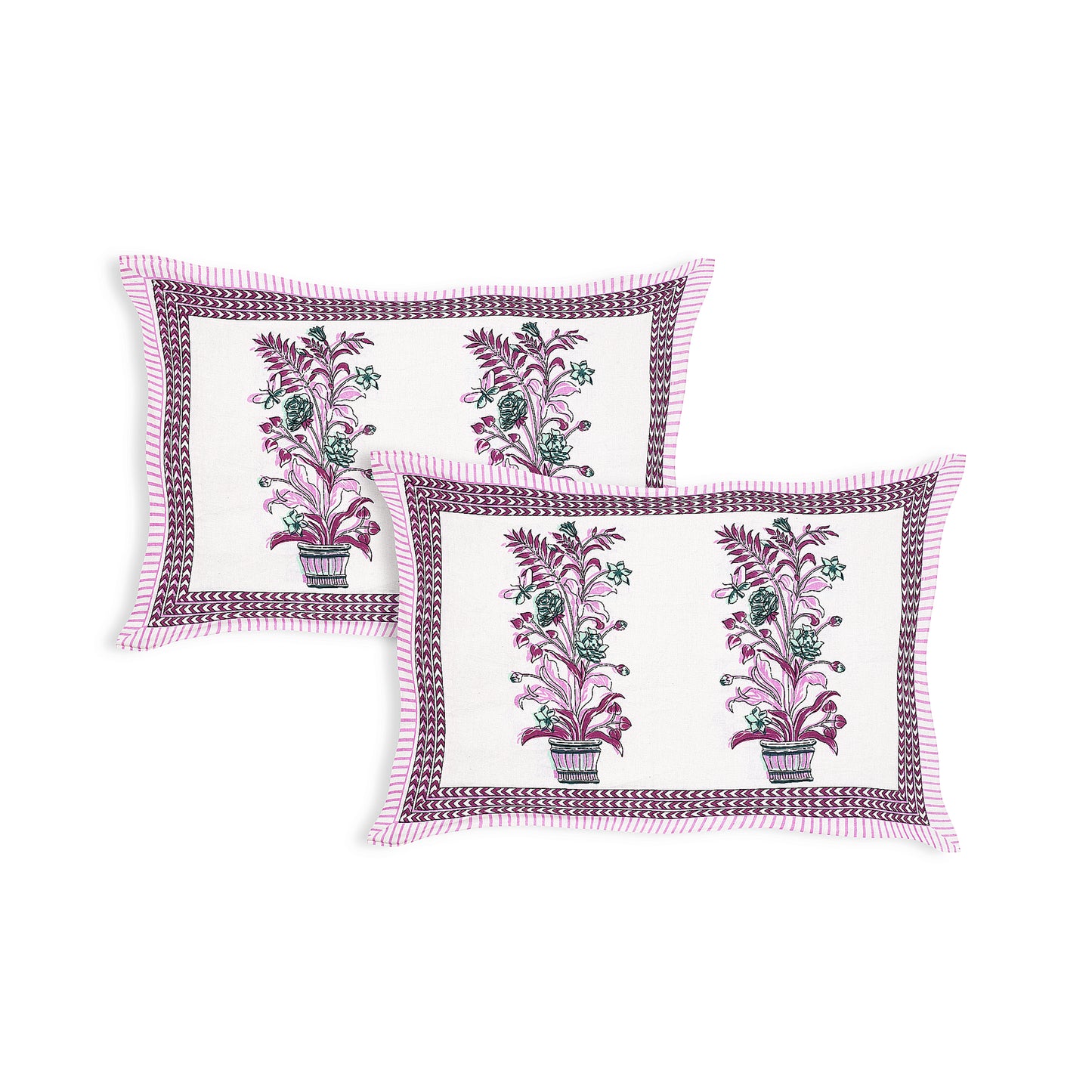 100% pure cotton jaipuri sanganari printed king double size queen Premium badsheet with 2 Matching pillow covers