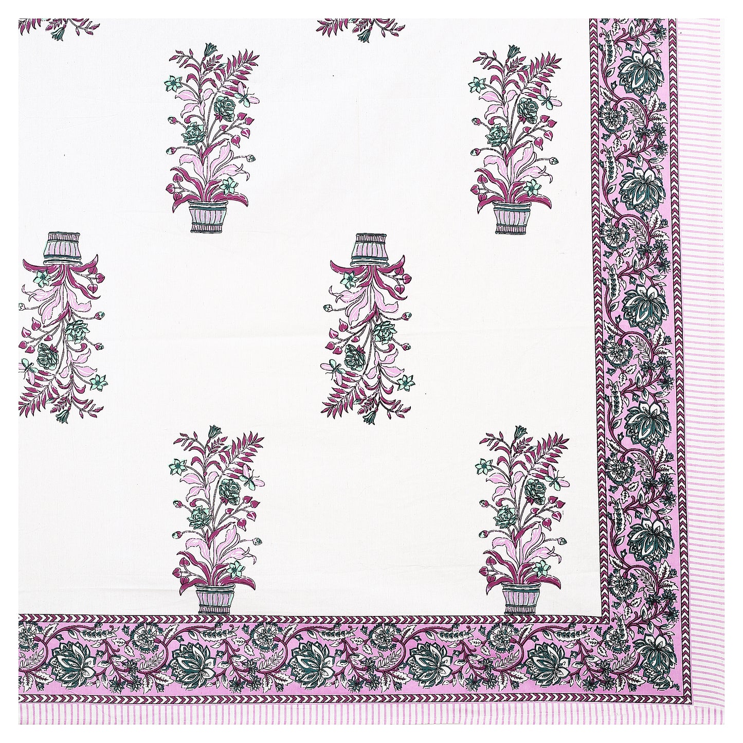 100% pure cotton jaipuri sanganari printed king double size queen Premium badsheet with 2 Matching pillow covers