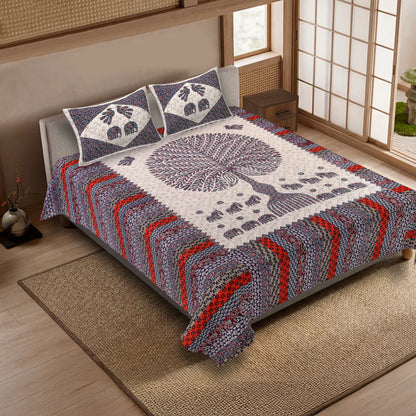 100% pure cotton jaipuri sanganari printed 98*108 king size Premium bedsheet with 2 Matching pillow covers