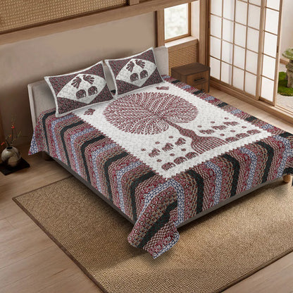 100% pure cotton jaipuri sanganari printed 98*108 king size Premium bedsheet with 2 Matching pillow covers