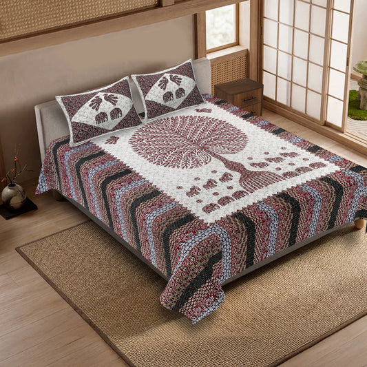 100% pure cotton jaipuri sanganari printed 98*108 king size Premium bedsheet with 2 Matching pillow covers
