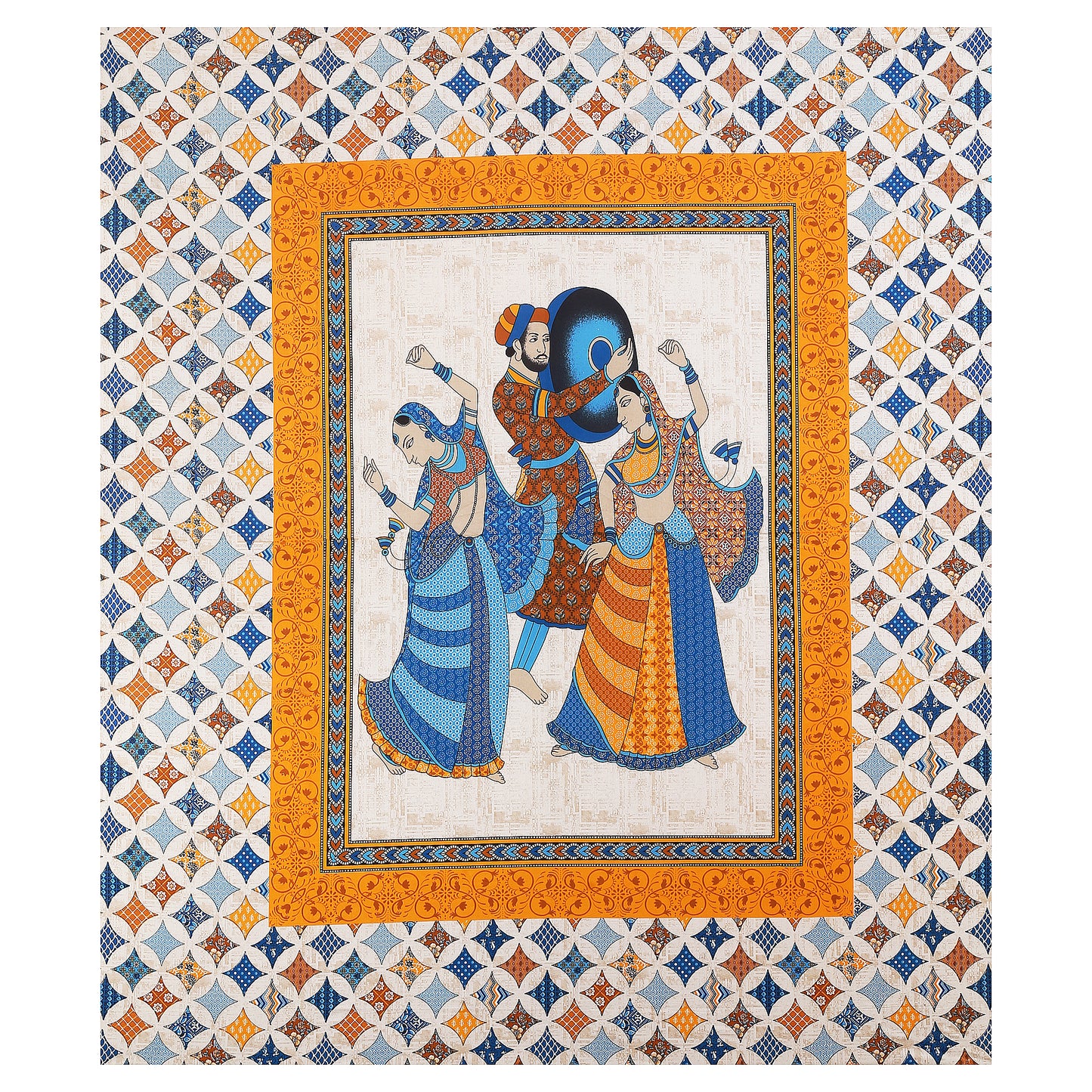 100% pure cotton jaipuri sanganari printed 98*108 king size Premium bedsheet with 2 Matching pillow covers