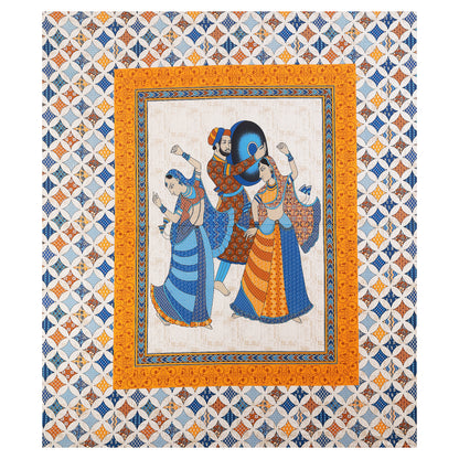 100% pure cotton jaipuri sanganari printed 98*108 king size Premium bedsheet with 2 Matching pillow covers