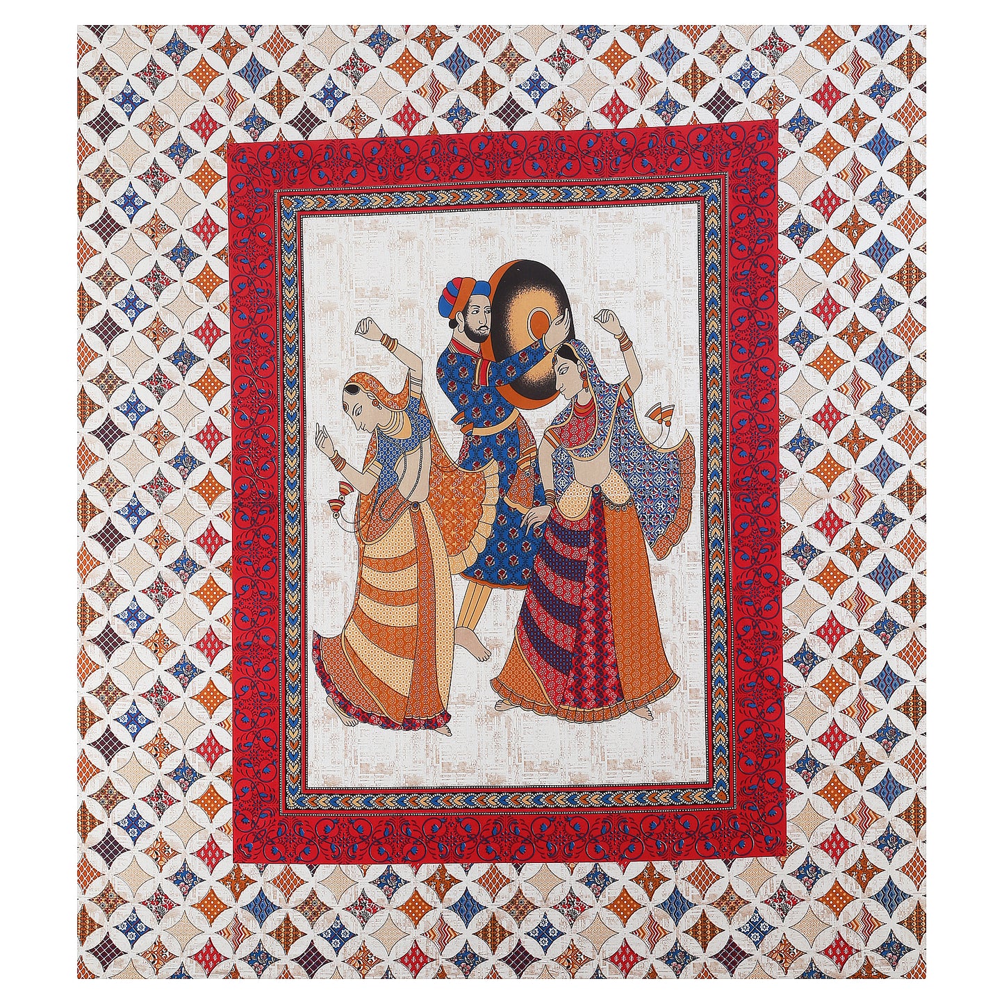 100% pure cotton jaipuri sanganari printed 98*108 king size Premium bedsheet with 2 Matching pillow covers