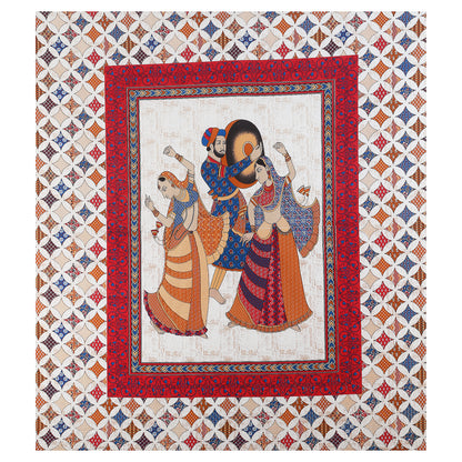 100% pure cotton jaipuri sanganari printed 98*108 king size Premium bedsheet with 2 Matching pillow covers