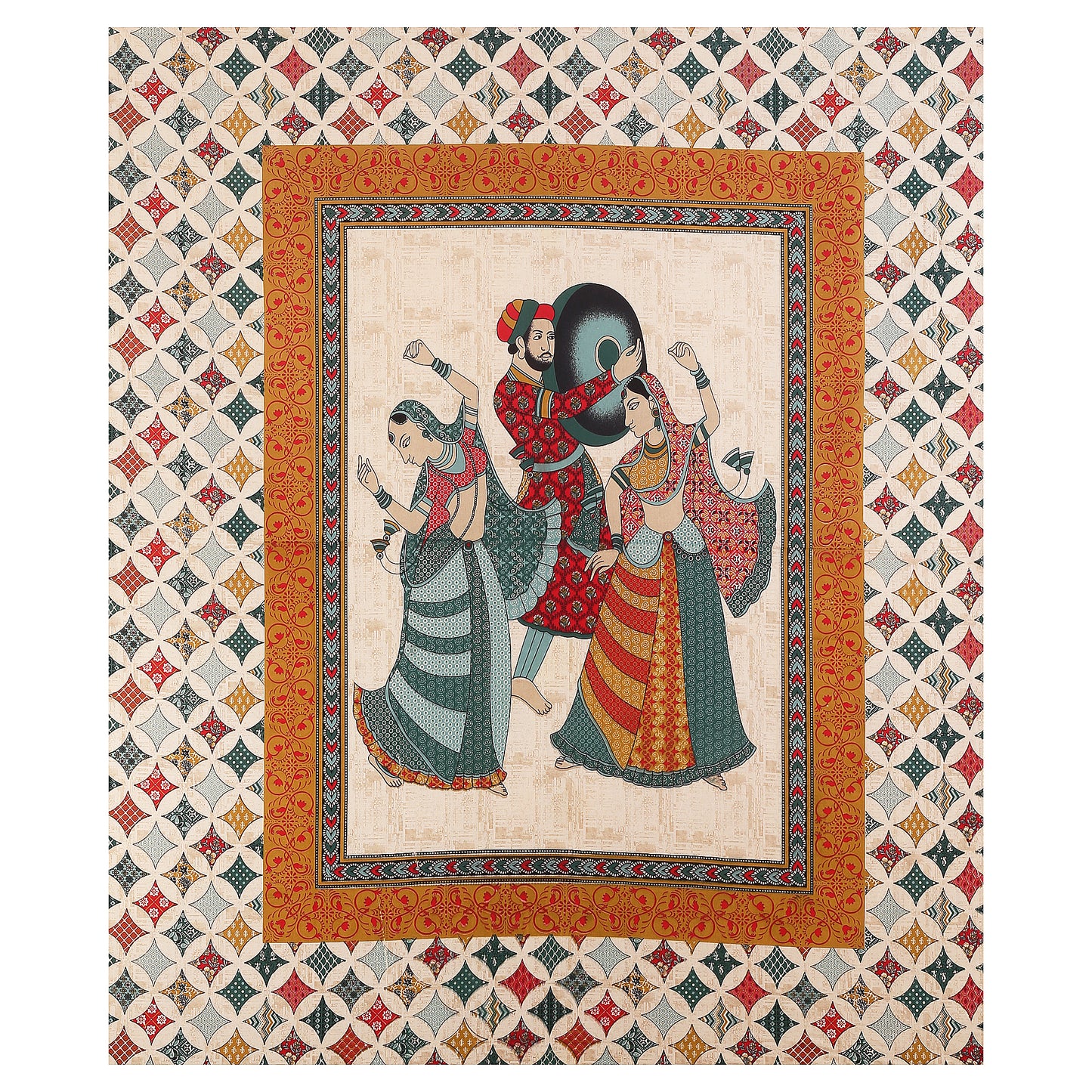 100% pure cotton jaipuri sanganari printed 98*108 king size Premium bedsheet with 2 Matching pillow covers