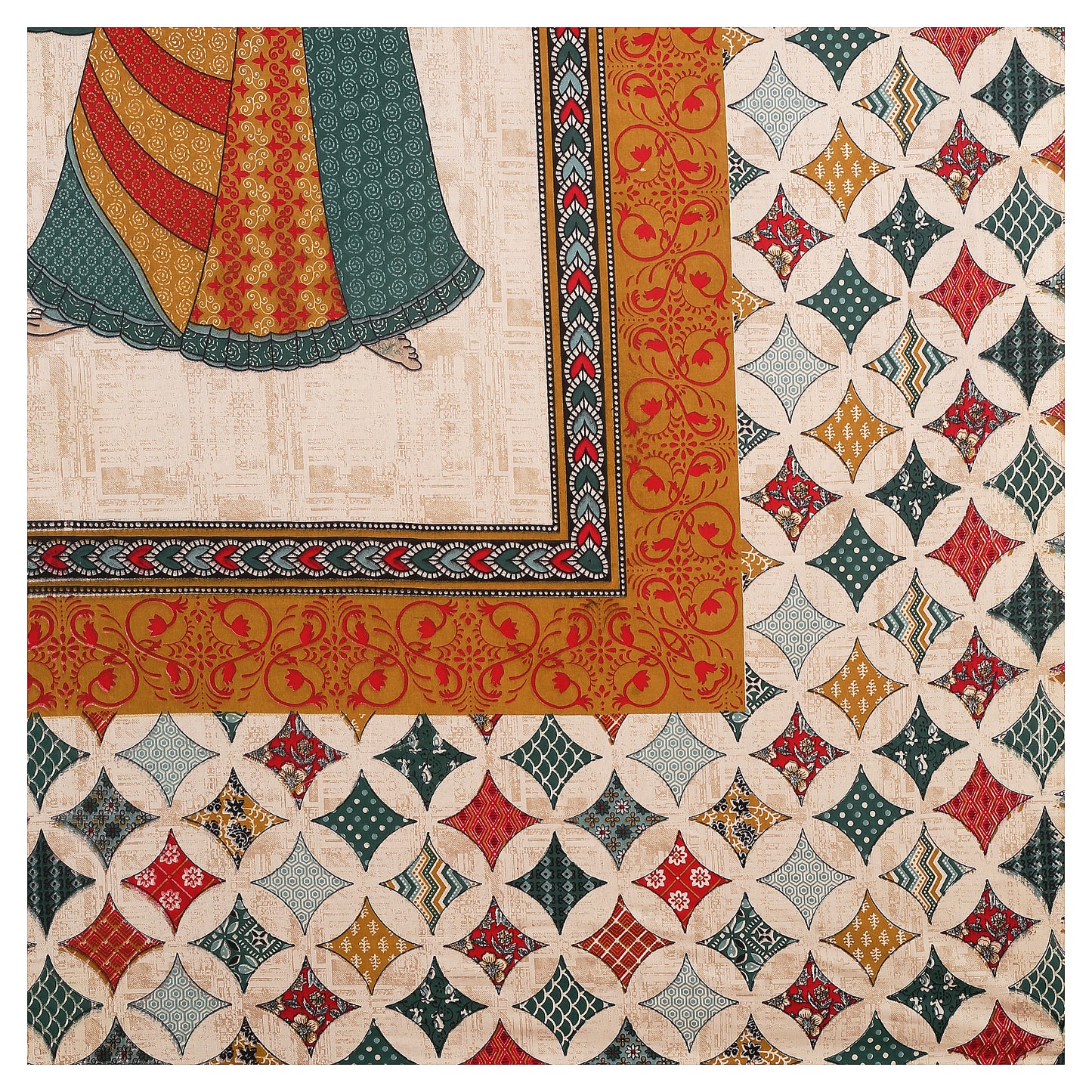 100% pure cotton jaipuri sanganari printed 98*108 king size Premium bedsheet with 2 Matching pillow covers