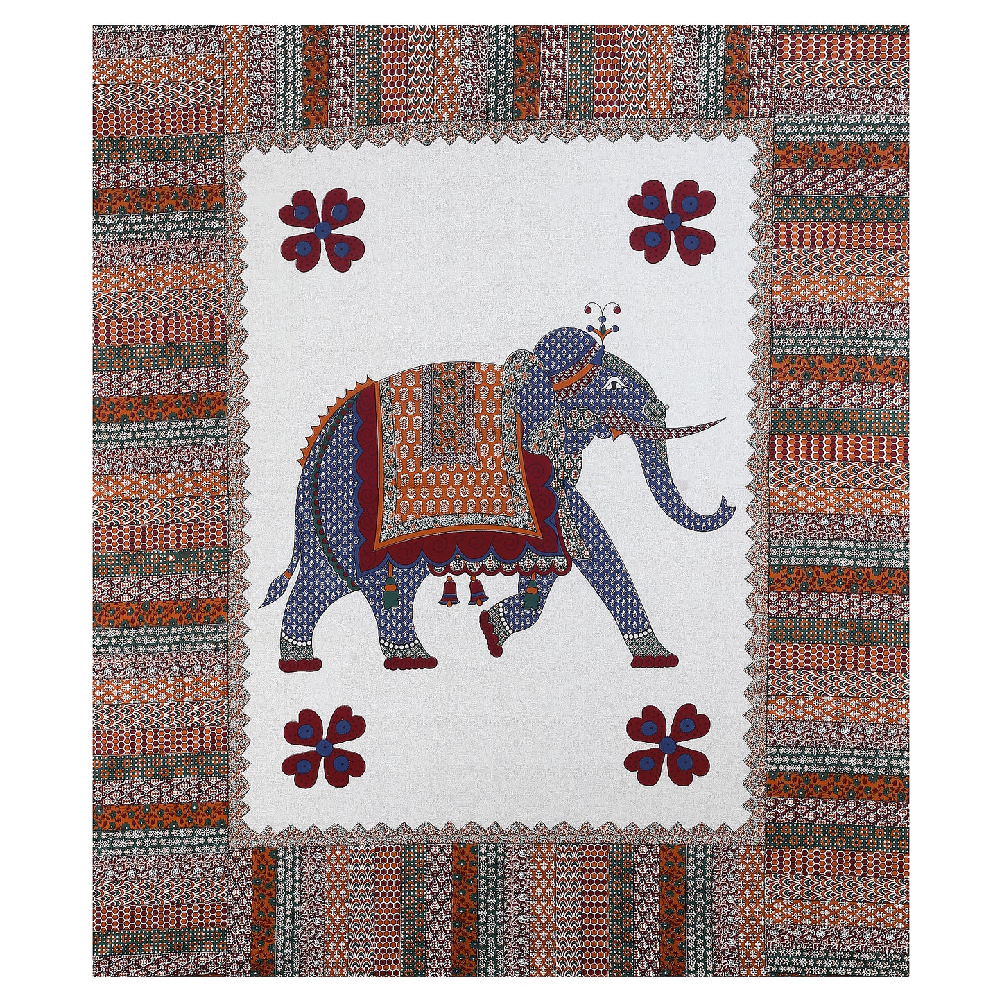 100% pure cotton jaipuri sanganari printed 98*108 king size Premium bedsheet with 2 Matching pillow covers