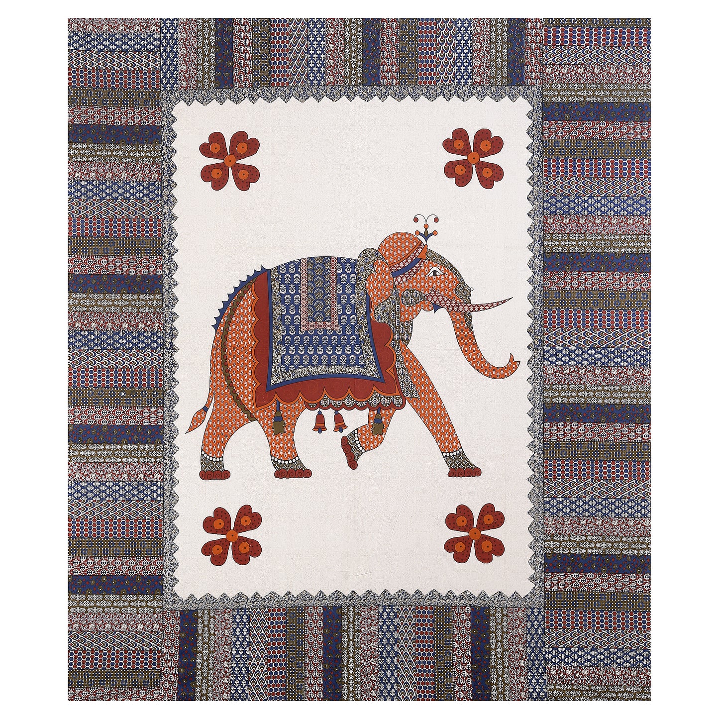 100% pure cotton jaipuri sanganari printed 98*108 king size Premium bedsheet with 2 Matching pillow covers