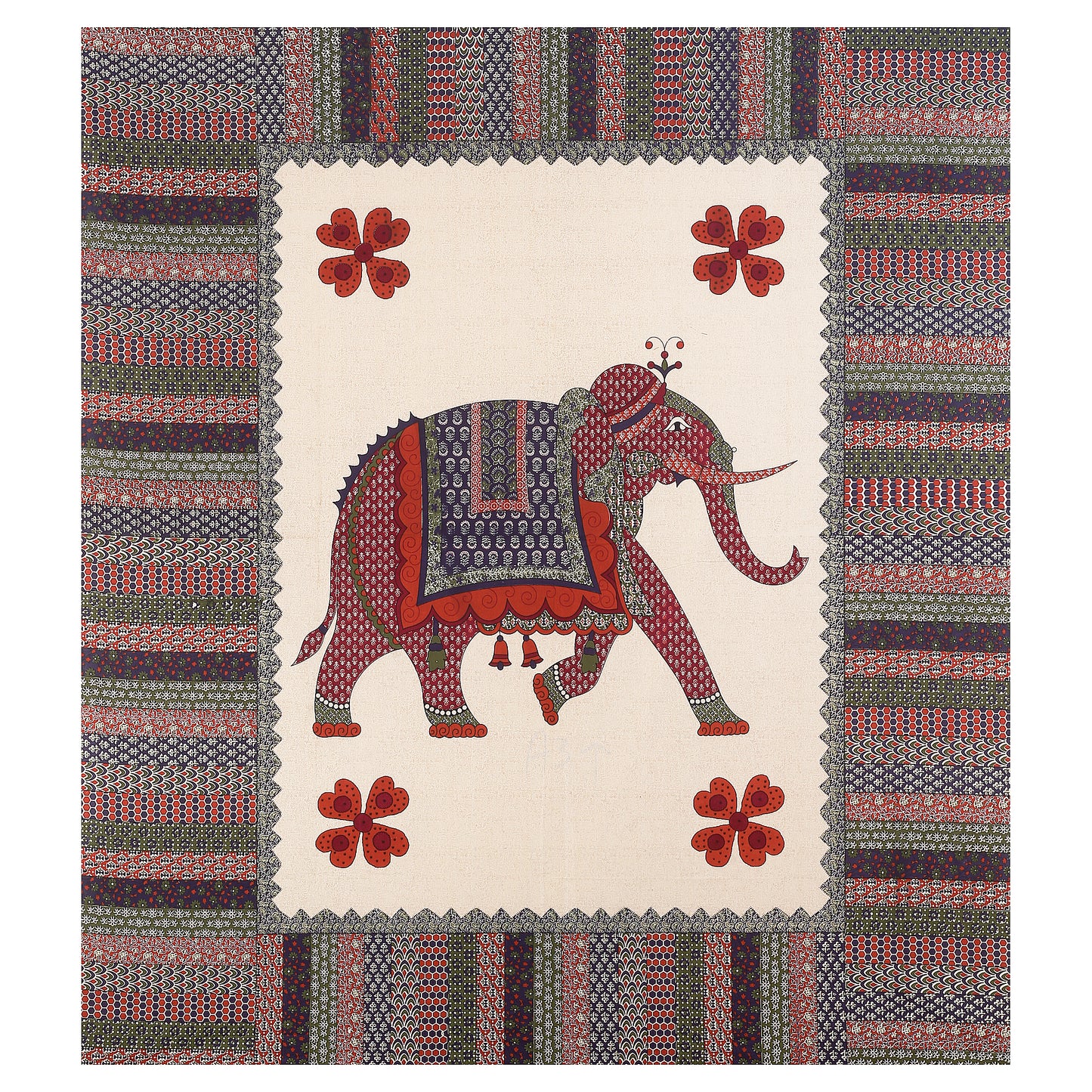 100% pure cotton jaipuri sanganari printed 98*108 king size Premium bedsheet with 2 Matching pillow covers