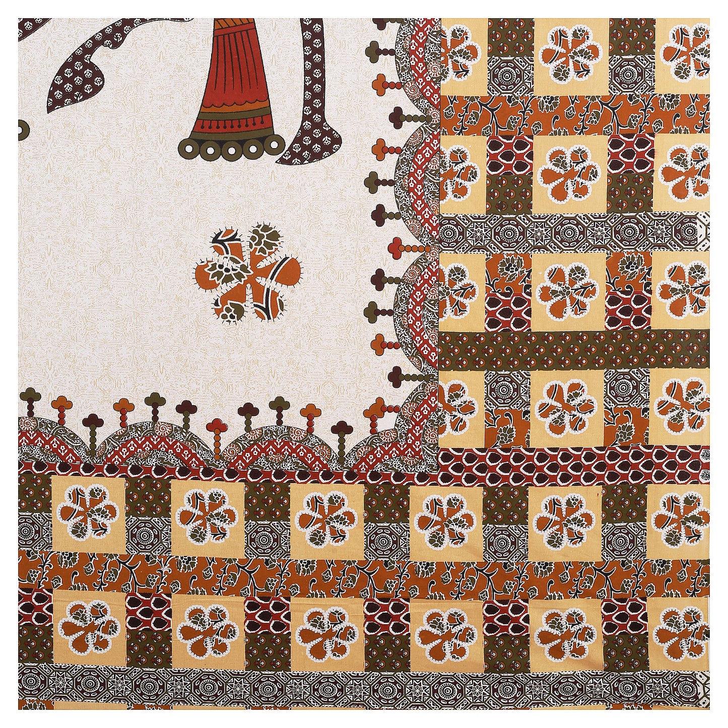 100% pure cotton jaipuri sanganari printed 98*108 king size Premium bedsheet with 2 Matching pillow covers
