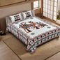 100% pure cotton jaipuri sanganari printed 98*108 king size Premium bedsheet with 2 Matching pillow covers