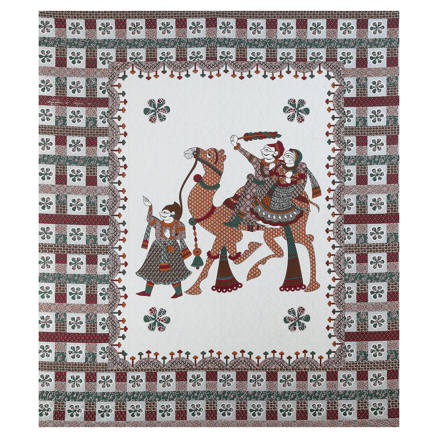 100% pure cotton jaipuri sanganari printed 98*108 king size Premium bedsheet with 2 Matching pillow covers