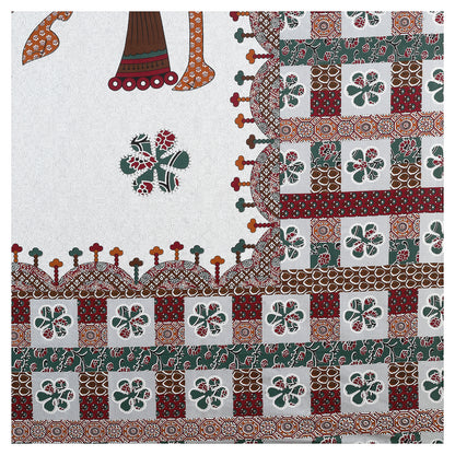 100% pure cotton jaipuri sanganari printed 98*108 king size Premium bedsheet with 2 Matching pillow covers