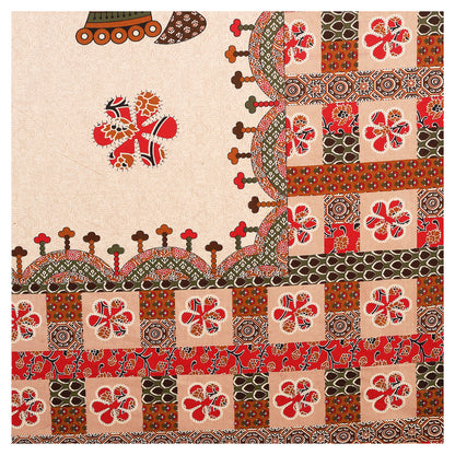 100% pure cotton jaipuri sanganari printed 98*108 king size Premium bedsheet with 2 Matching pillow covers