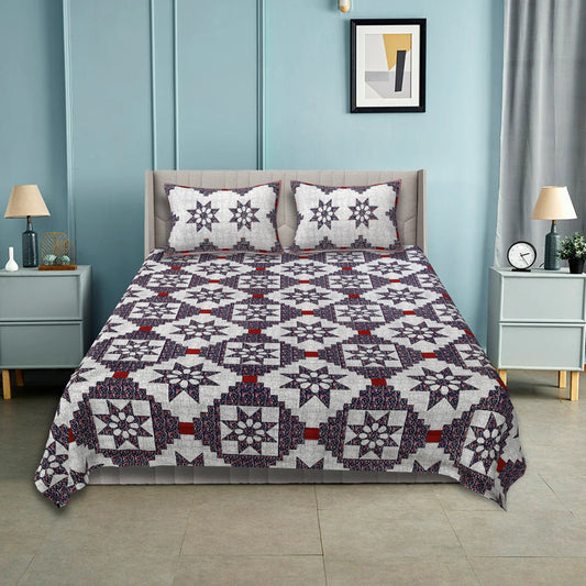 100% pure cotton jaipuri sanganari printed 98*108 king size Premium bedsheet with 2 Matching pillow covers