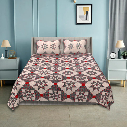 100% pure cotton jaipuri sanganari printed 98*108 king size Premium bedsheet with 2 Matching pillow covers