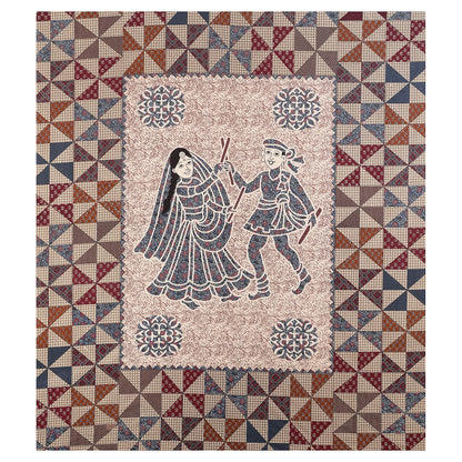 100% pure cotton jaipuri sanganari printed 98*108 king size Premium bedsheet with 2 Matching pillow covers