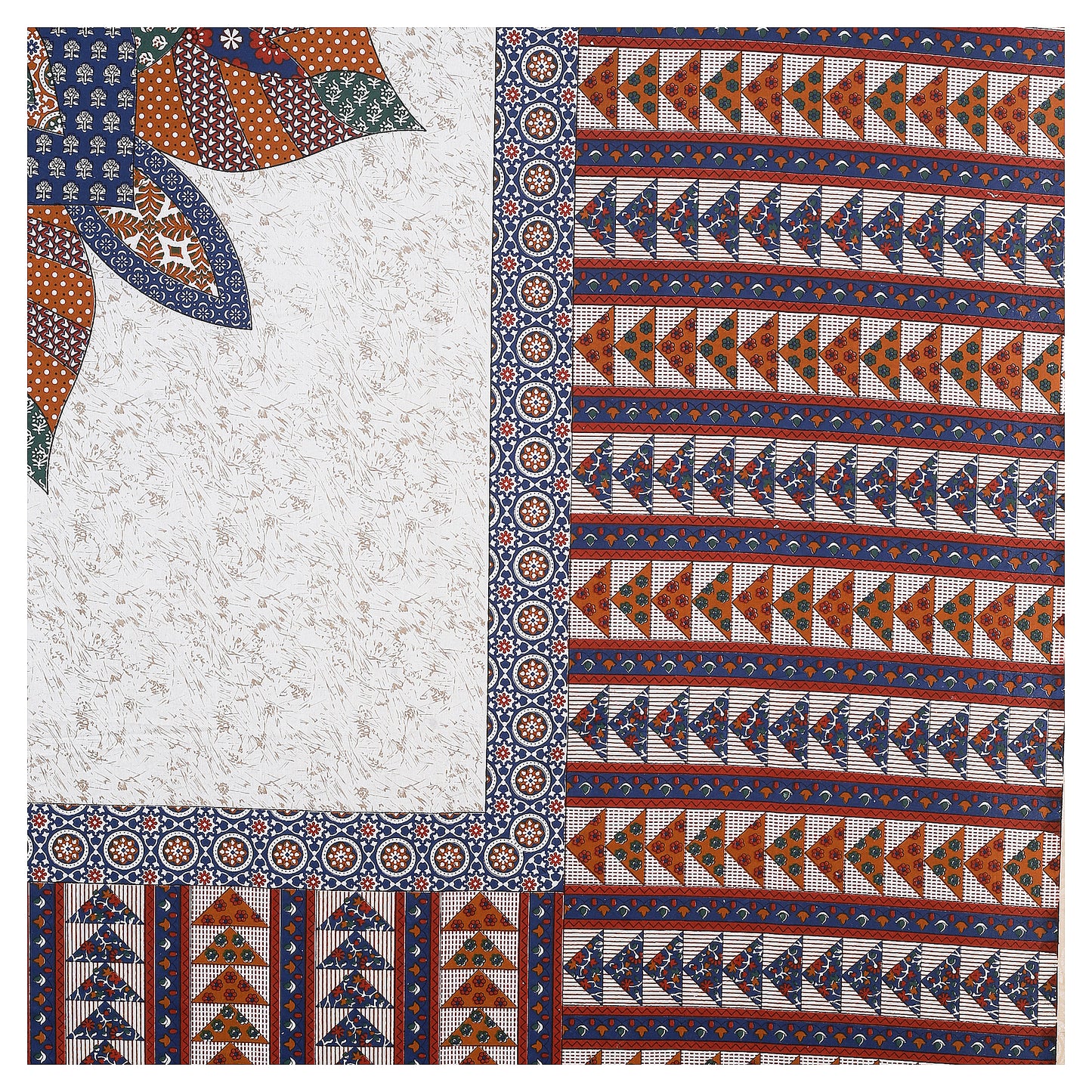 100% pure cotton jaipuri sanganari printed 98*108 king size Premium bedsheet with 2 Matching pillow covers