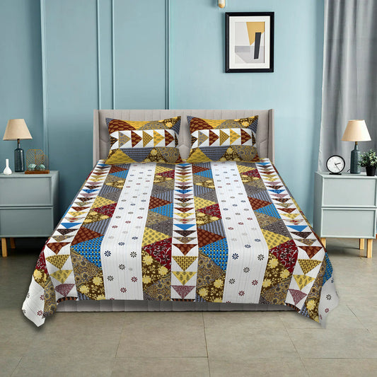 100% pure cotton jaipuri sanganari printed 98*108 king size Premium bedsheet with 2 Matching pillow covers