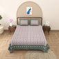 100% pure cotton jaipuri sanganari printed 98*108 king size Premium bedsheet with 2 Matching pillow covers