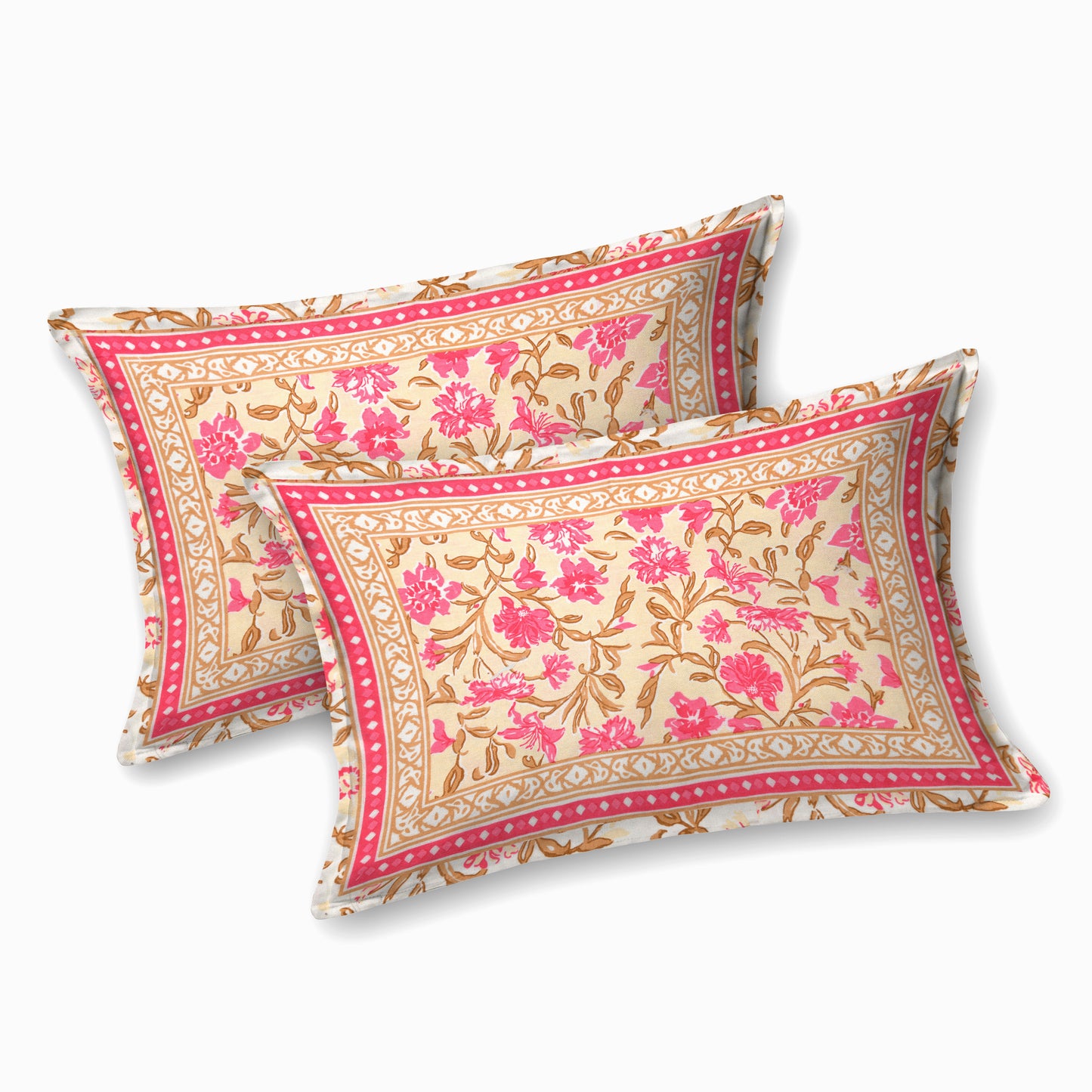 100% pure cotton jaipuri sanganari printed  king size Premium  bedsheet with 2 Matching  pillow covers