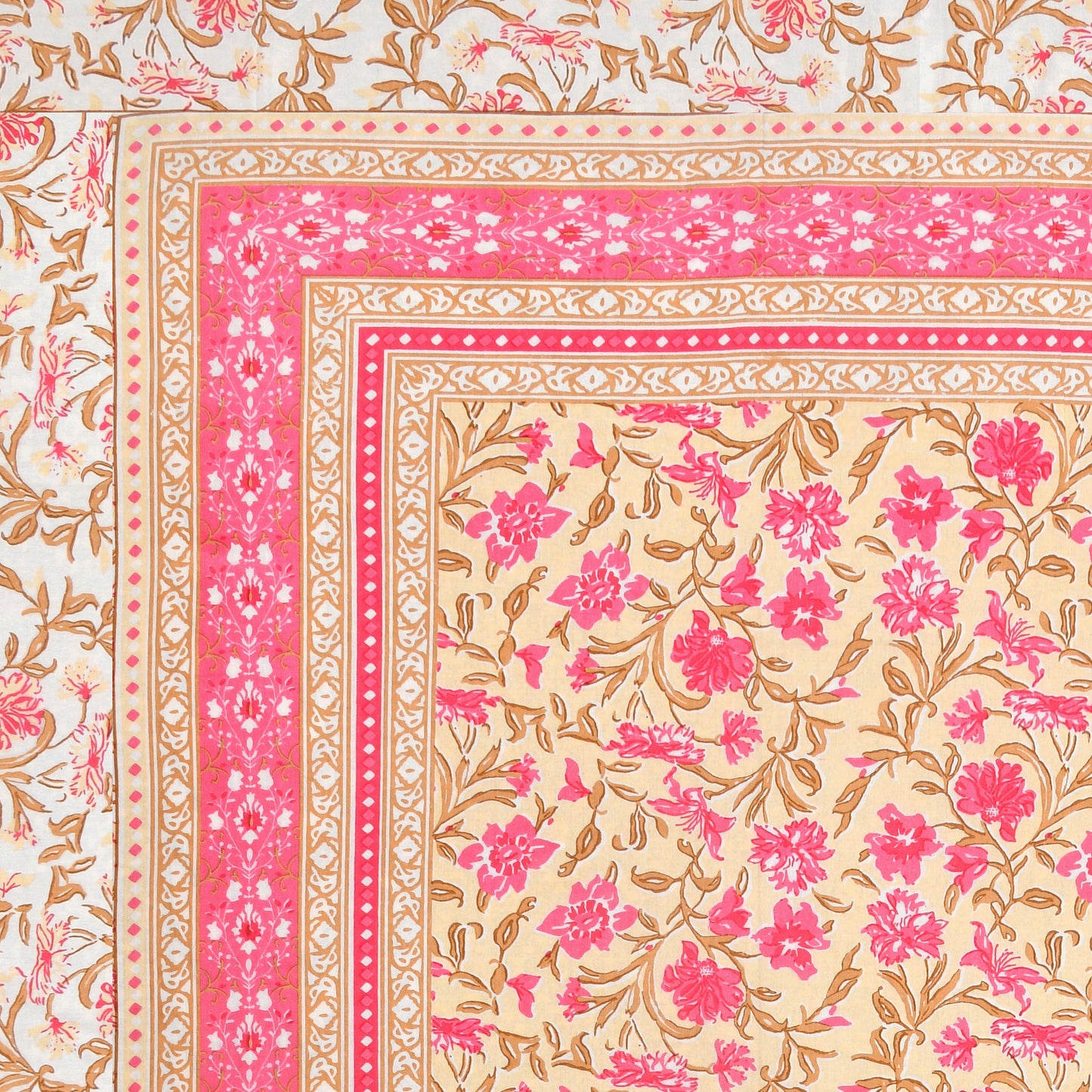 100% pure cotton jaipuri sanganari printed  king size Premium  bedsheet with 2 Matching  pillow covers