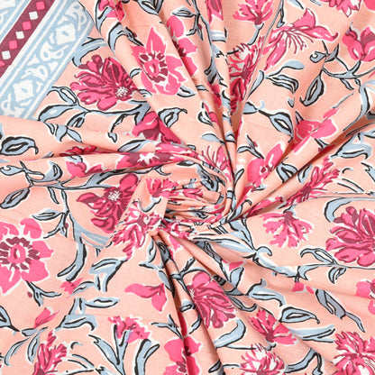 100% pure cotton jaipuri sanganari printed  king size Premium  bedsheet with 2 Matching  pillow covers