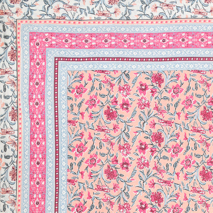 100% pure cotton jaipuri sanganari printed  king size Premium  bedsheet with 2 Matching  pillow covers