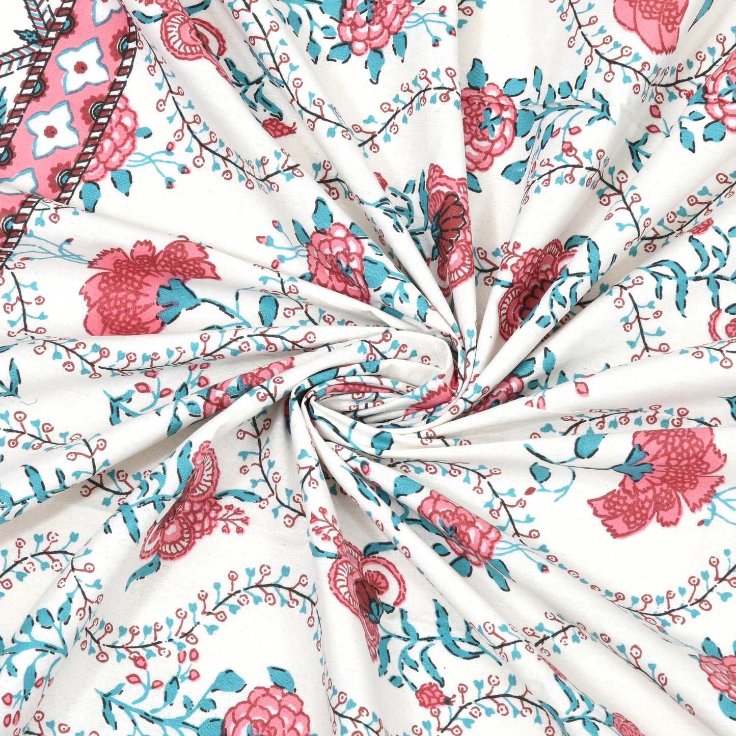100% pure cotton jaipuri sanganari printed 98*108 king size Premium bedsheet with 2 Matching pillow covers