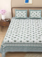 100% pure cotton jaipuri sanganari printed 98*108 king size Premium bedsheet with 2 Matching pillow covers