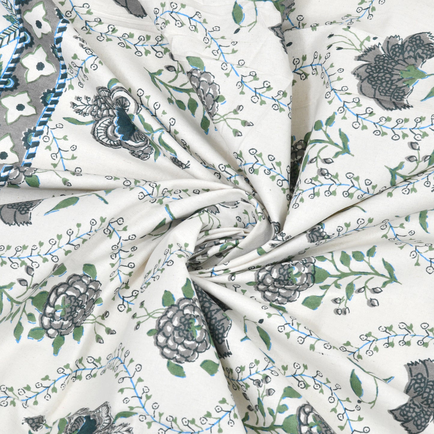 100% pure cotton jaipuri sanganari printed 98*108 king size Premium bedsheet with 2 Matching pillow covers