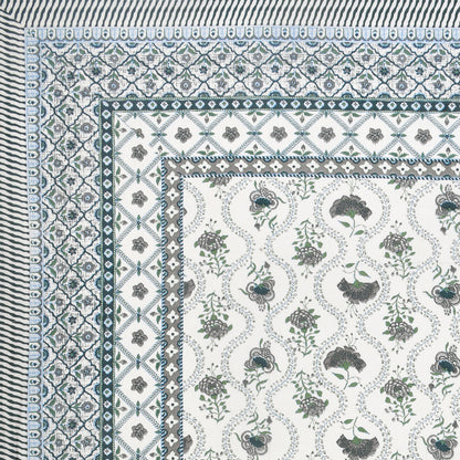 100% pure cotton jaipuri sanganari printed 98*108 king size Premium bedsheet with 2 Matching pillow covers