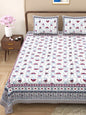 100% pure cotton jaipuri sanganari printed 98*108 king size Premium bedsheet with 2 Matching pillow covers