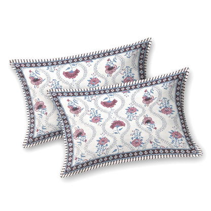 100% pure cotton jaipuri sanganari printed 98*108 king size Premium bedsheet with 2 Matching pillow covers