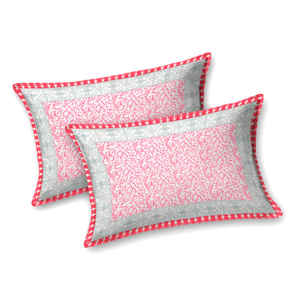 100% pure cotton jaipuri sanganari printed 98*108 king size Premium bedsheet with 2 Matching pillow covers